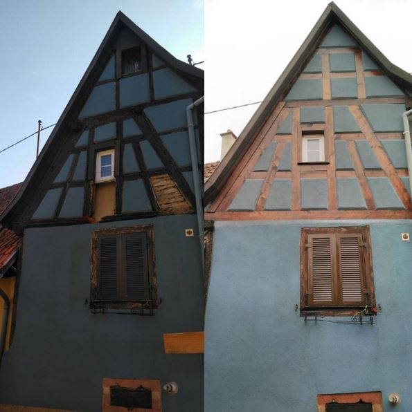Rénovation du pignon sur la maison Alsacienne à colombage