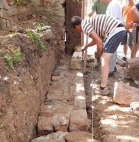 stage pratique : maçonnerie de mur et muret en gres