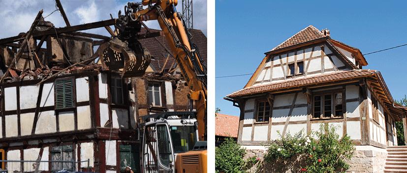 démolition patrimoine bâti